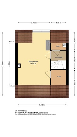 Floorplan - Dr C A Gerkestraat 151, 2042 ER Zandvoort